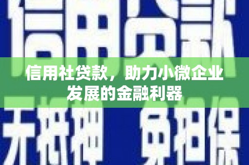 金平信用社贷款，助力小微企业发展的金融利器