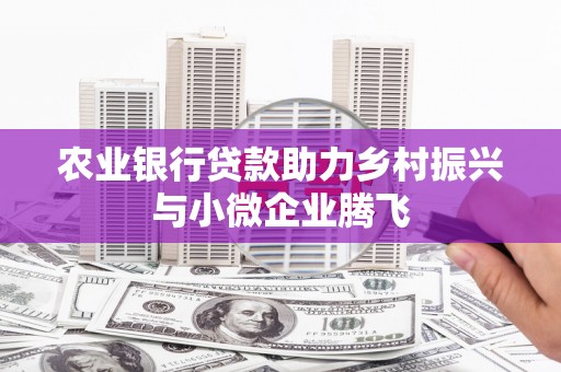 金平农业银行贷款助力乡村振兴与小微企业腾飞