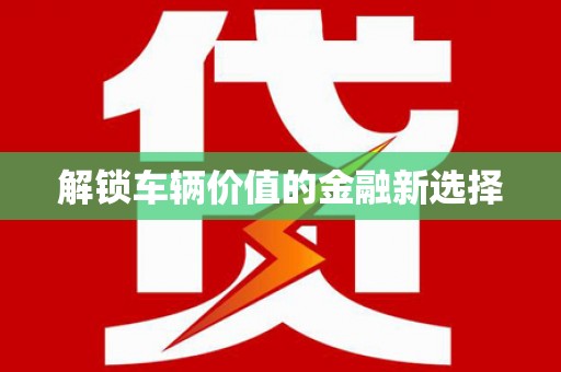 金平解锁车辆价值的金融新选择